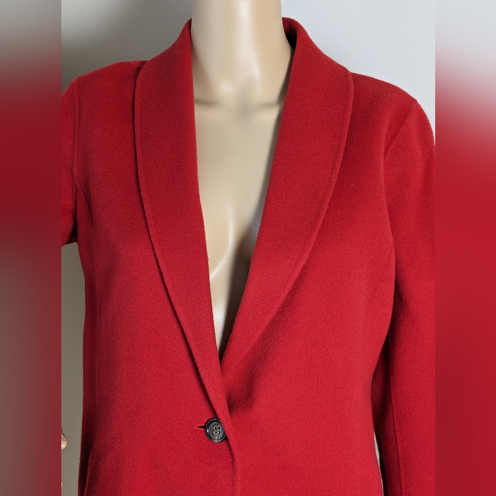 Wool Soft Red Jacket Talbots Medium - image 3